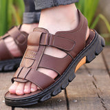 Summer Soft Leather Sandals Men's Lightweight Outdoor Beach Casual Shoes Genuine Leather Walking Footwear MartLion   