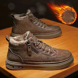 Men's Winter Warm Cotton Shoes Classic Retro Plush Anti Slip Snow Boots Outdoor Sports Casual Shoes MartLion camel 44