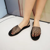 flat-bottomed ladies sandals in summer round head breathable mesh flat-bottomed slippers MartLion   