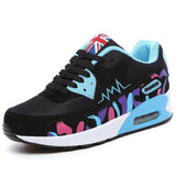 Women Sneakers Air Cushion Sports Shoes Mesh Leather Blue White Pink Outdoor Walking Jogging Female Trainers Mart Lion   