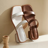 Genuine Leather Open Toe Outside Slides Women Sandals Summer Women Shoes Modern Slippers Lady Mules MartLion   