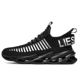 Mesh Men's Running Shoes Breathable Cushioning Gym Training Sneakers Lightweight Jogging Sports Zapatillas Mart Lion G116Black 6.5 