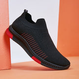 Men's Sport Shoes Lightweight Running Athletic Casual Breathable Walking Knit Slip On Sneakers Mart Lion   