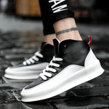 High top Men's Sneakers Streetwear Hip hop Platform Sneakers Leather Casual Shoes Lace-up Designer Trainers MartLion   