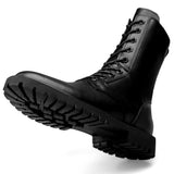 Winter Boots US Combat Boots Trend Velvet Men's Genuine Leather Snow Side Zipper Motorcycle High MartLion   