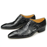 Casual Men's Dress Shoes Classic Oxfords Formal Modern Derby Oxford Crocodile Homme MartLion   