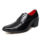 Classic Red Dress Shoes Men's Height-increasing High Heels Leather Wedding Elegant Party MartLion Black 829 38 CHINA