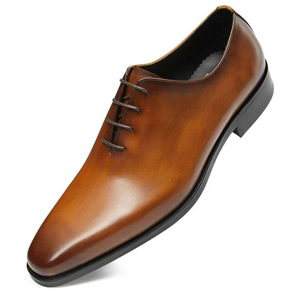 Men's Oxford Shoes Genuine Leather Pointed Toe Luxury Black Brown Office Formal MartLion   