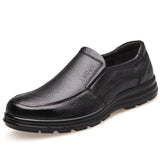 Leather Shoes Men Footwear Thick Sole Men's Casual Shoes MartLion Black 01 9.5 