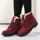 Women Boots Winter Ankle Winter Shoes Female Snow Mujer Warm Plush Mart Lion   