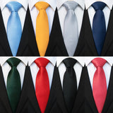 Classic 8cm ties Men's Solid Color Necktie pink Red yellow Satin Ties Wedding Party Tie Gift MartLion   