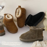 Winter Children Wool Snow Boots Boys Girls Genuine Leather Boots Baby Soft Cow Suede Cotton Shoes Kids Winter MartLion   