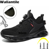 Lace Free Safety Shoes Men's Construction Work Boots Puncture Proof Steel Toe Working Indestructible Sneakers MartLion   