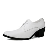 Classic Men's Luxury Shoes Derby Gentleman Honorable Oxford White Party Shoes Dress MartLion WHITE 38 