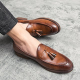 Slip On Men's Loafers Microfiber Dress Shoes Formal Footwear Mart Lion   