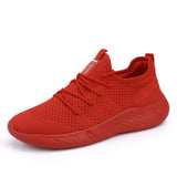 Light Men's Running Shoes Breathable Sneaker Casual Antiskid and Wear-resistant Jogging Sport Mart Lion RED 4 China