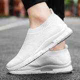 Men's Shoes for Sneakers Summer Breathable Women's Light Flat Non-slip Casual Walking Sports Lazy Red MartLion   