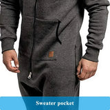 Long Sleeve Sweatpants Hoodie Jumpsuit Winter Men's Onesie Pure Jumpsuit Pajamas Autumn Casual Color Splicing Zipper MartLion   