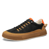 Men's Casual Sneakers Vulcanized Flat Shoes Designed Skateboarding Tennis Slip-on Walking Sports Mart Lion Black 39 