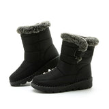 Waterproof Boots Women Casual Winter Warm Plush Soft Platform Snow Slip on Cotton Padded Shoes MartLion