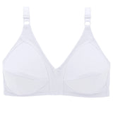 Plus Size Bras Women's Wireless Bra Cotton Brassiere Non Padded Full Coverage MartLion White 90E 