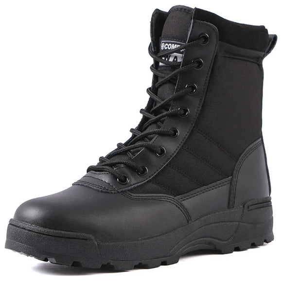 Tactical Military Boots Men's Boots Special Force Desert Combat Army Outdoor Hiking Ankle Shoes Tactical MartLion black 36 