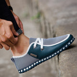 Men's Leather Shoes Casual Loafers Breathable Light Weight White Sneakers Driving Footwear Round Toe Mart Lion Green 39 