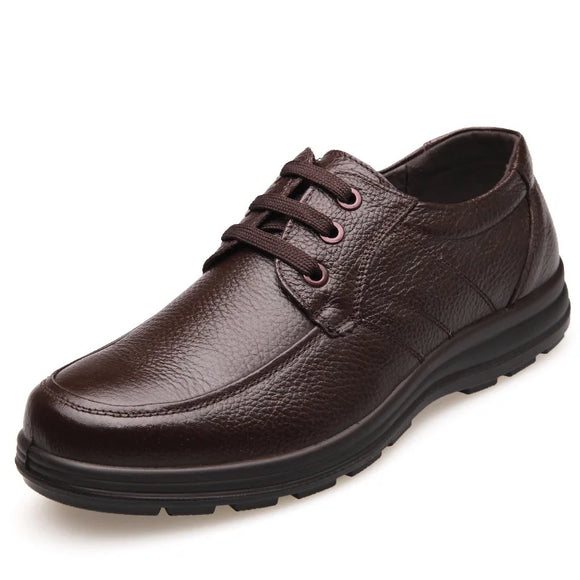 Leather Shoes Men Footwear Thick Sole Men's Casual Shoes MartLion Brown 02 9.5 