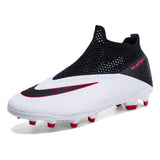  Men's Football Boots Without Lace Childrens Hightop Soccer Shoes Society Cleats Kids Football Training MartLion - Mart Lion