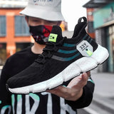 Men's Shoes Breathable Classic Running Sneakers Outdoor Light Mesh Slip on Walking MartLion Black 37 