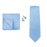 Solid Colors Ties Handkerchief Cufflink Set Men's 7.5cm Slim Necktie Set Party Wedding Accessoreis Gifts MartLion THC-31A  