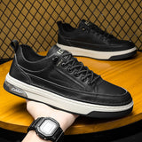 Men's Casual Shoes slip on Flats Breathable Soft black White Sneakers Casual Flats Loafers Mart Lion   