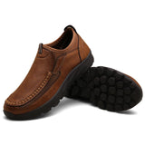 Leather Men's Casual Shoes Loafers Moccasins Breathable Slip on Driving MartLion   