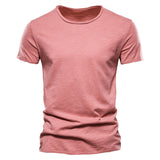 Outdoor Casual T-shirt Men's Pure Cotton Breathable Street Wear Short Sleeve Mart Lion Red EU size S 