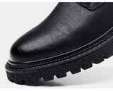 Men's Retro Casual Leather Shoes Cowhide Platform Big Head Platform Form British Style Low Work MartLion   