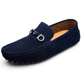 Suede Leather Loafers Casual Slip On Shoes Men's Hombre Slip-ons Loafer Luxury Spring Summer Autumn Winter MartLion Blue 40 