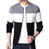 Autumn Men's Casual Cardigan Sweater Jumper Winter Striped Pockets Knit Outwear Coat Sweater Mart Lion Gray Asian Size M 