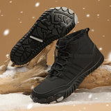 Waterproof Snow Boots Men/women's Winter Elastic Outdoor Plush Warm Barefoot Travel Winter Ankle Boots MartLion   