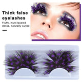 Fake Eyelashes Eyelash Extensions Vibrant Blue 3d Feather False Eyelashes for Halloween Cosplay Masquerade Party Makeup Natural MartLion   