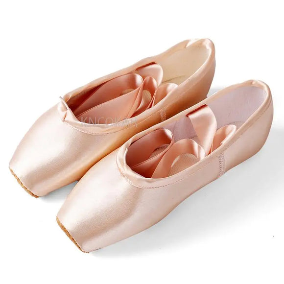 Women Ballet Dance Shoes Child and Adult Ballet Pointe with Ribbons Sneakers MartLion   