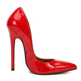 High Heels Shoes Women Pumps Large White Stiletto Heel Patent Leather Office Wedding Shoes Hey MartLion