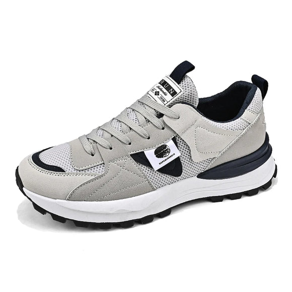 Non-slip Vulcanized Shoes Men's Trendy Sneakers Breathable Running Shoes Outdoor MartLion gray blue 39 