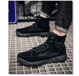 Boots Men's Autumn Early Winter Shoes Flat Thick Sole Footwear Black Beige MartLion   