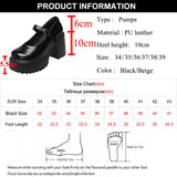 Chunky Platform Mary Jane Shoes Women Patent Leather High Heels Pumps Sweet Thick Heel Party MartLion   