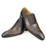 Men's Dress Shoes Formal Cap Toe Oxford Genuine Leather Shoes Classic Boot Factory MartLion   