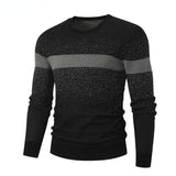 Spring Men's Round Neck Pullover Sweater Long Sleeve Jacquard Knitted Tshirts Trend Slim Patchwork Jumper for Autumn Mart Lion   