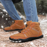 Waterproof Snow Boots Men/women's Winter Elastic Outdoor Plush Warm Barefoot Travel Winter Ankle Boots MartLion   