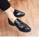 Men's Casual Shoes Leather Loafers Office Breathable Driving Moccasins Slip On Tassel Mart Lion   