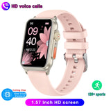 Bluetooth Call Smart Watch AI Voice Assistant Fitness Tracker 1.57 Inch HD Screen Smartwatch Men Women For Android IOS MartLion Pink 1  