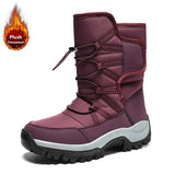 Winter Women Ankle Boots Keep Warm Women's Snow Boots Outdoor Slip on Platform Women's Hiking Boots Thickened Plush Women Boots